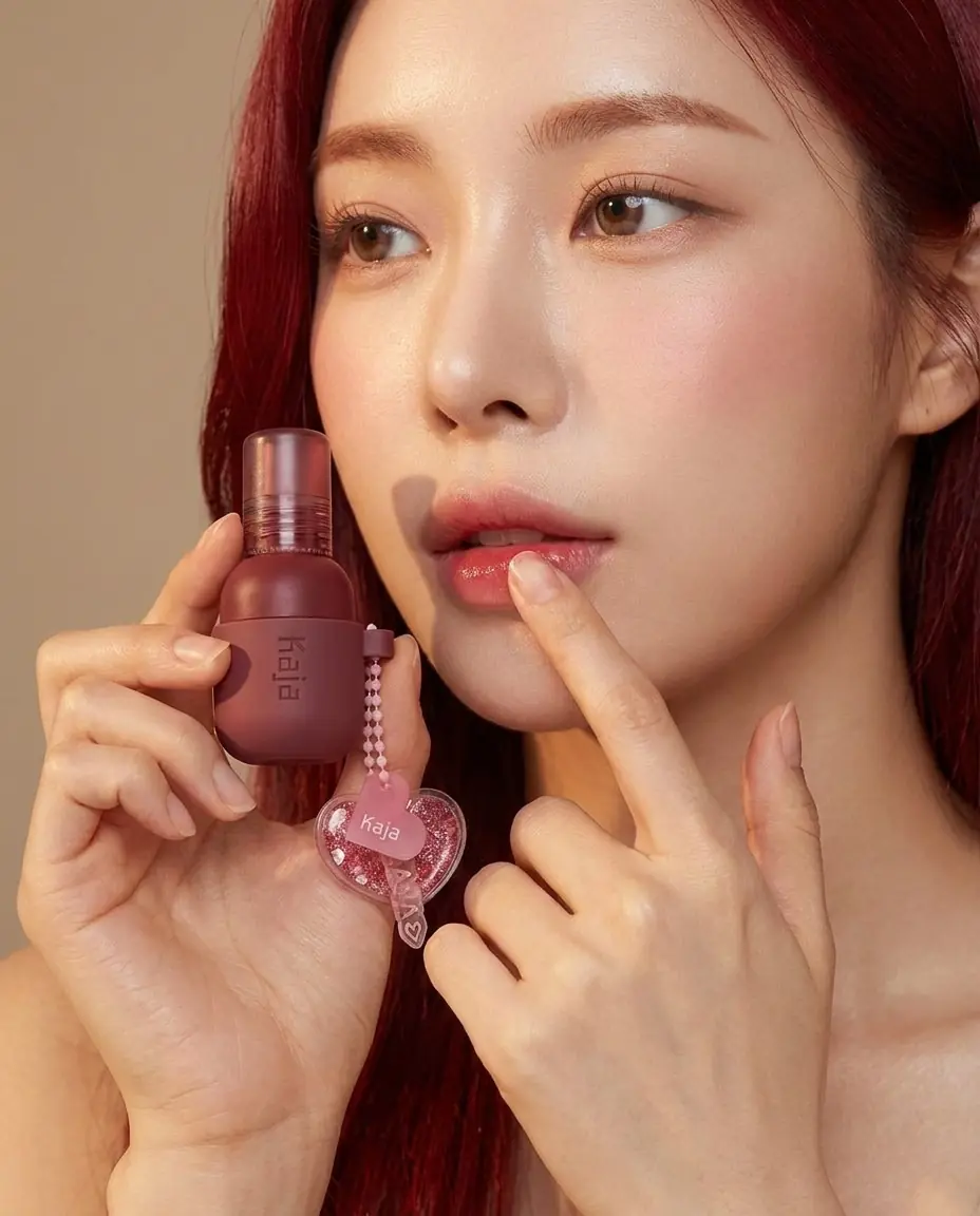 KAJA Jelly Charm Keyring Lip/Blush — Parmakla kolay uygulama