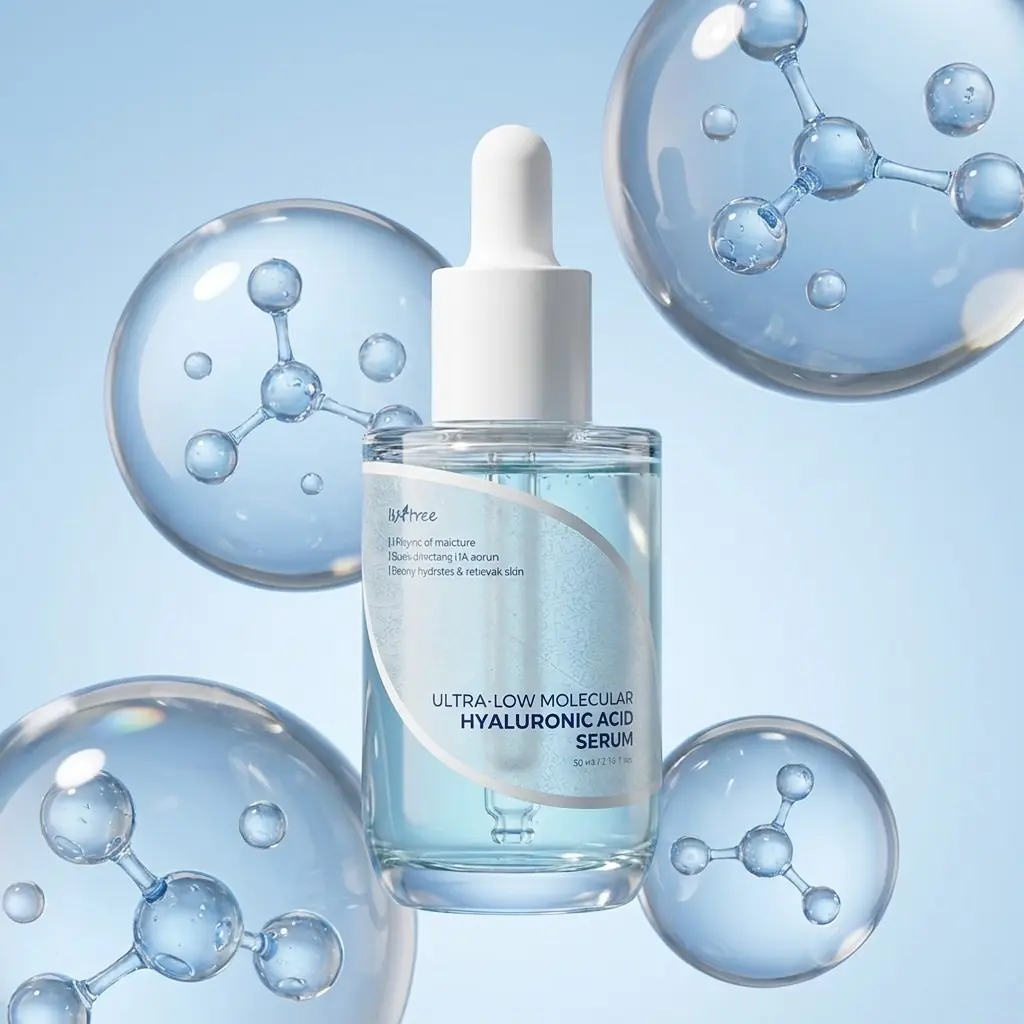 ISNTREE Ultra Low Molecular Hyaluronic Acid Serum 50ml — Çok moleküllü aktif