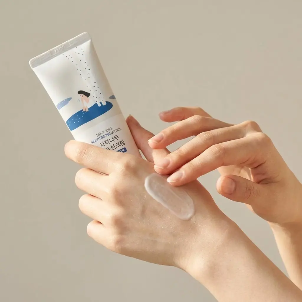ROUND LAB Birch Juice Moisturizing Sun Cream 50ml — Huş özsuyu ve hyalüronik asit