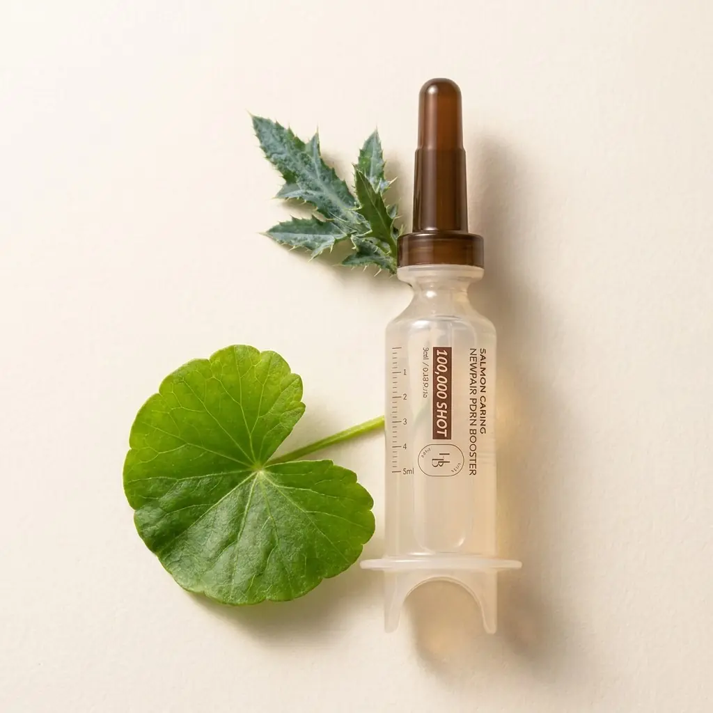 Heveblue Salmon Caring Centella New Pair PDRN Booster 100,000 Shot Essence — PDRN + 5GF Complex