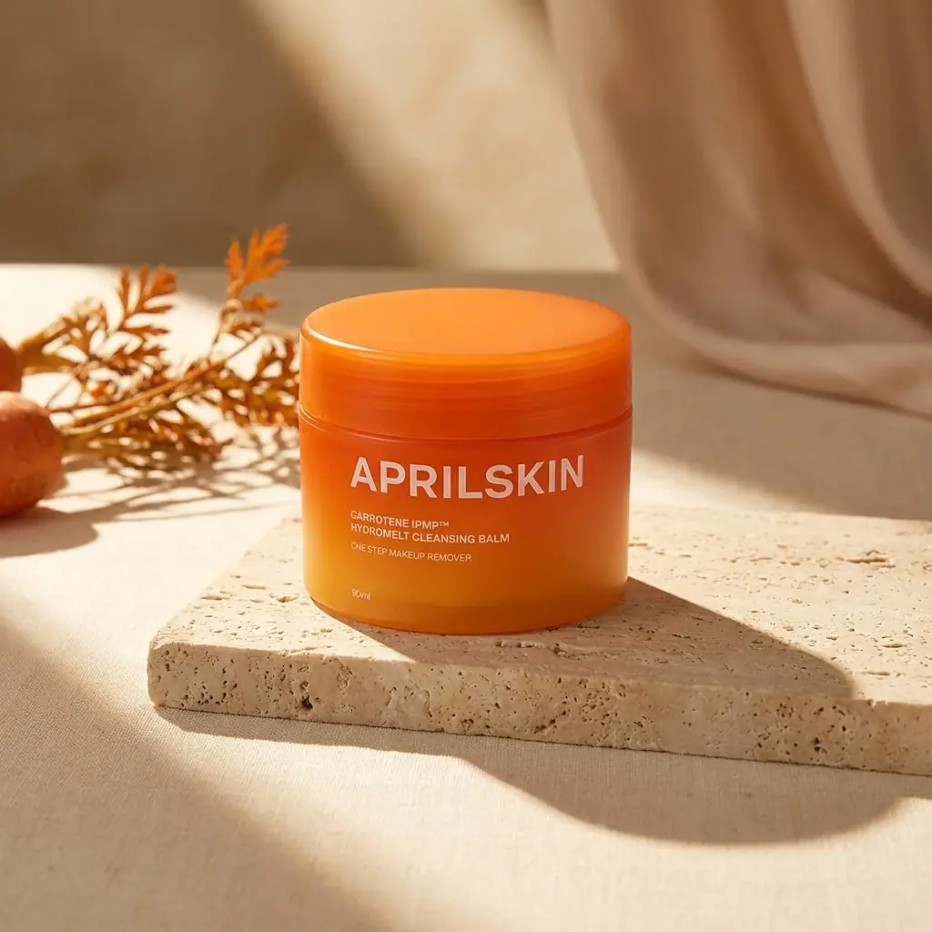 APRIL SKIN Carrotene IPMP Hydromelt Cleansing Balm 90ml — Canlı sarı, yağ-balm dokusu