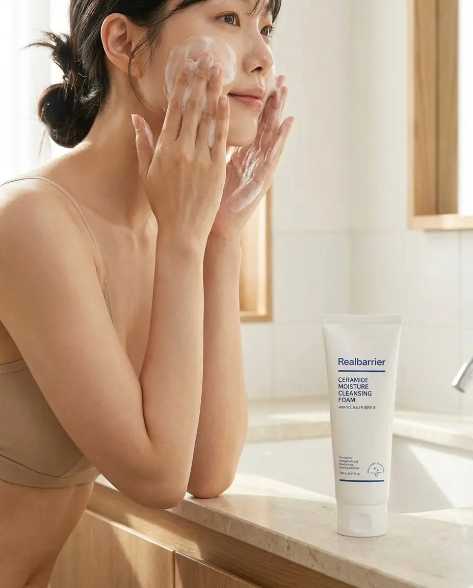 Real Barrier Ceramide Moisture Cleansing Foam 120ml — Hassas cilt için düşük tahriş