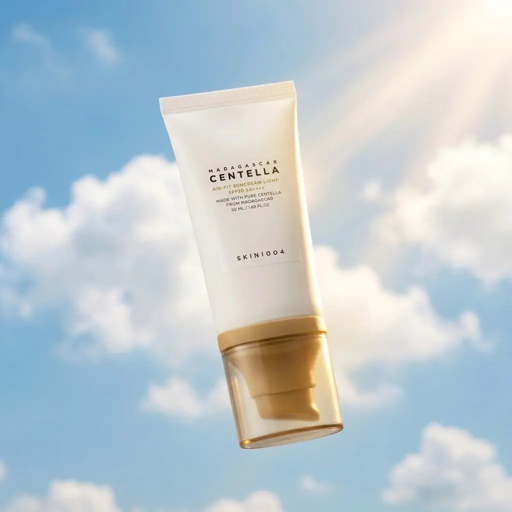 SKIN1004 Madagascar Centella Air Fit Suncream Light 50ml — Az beyaz iz formülü