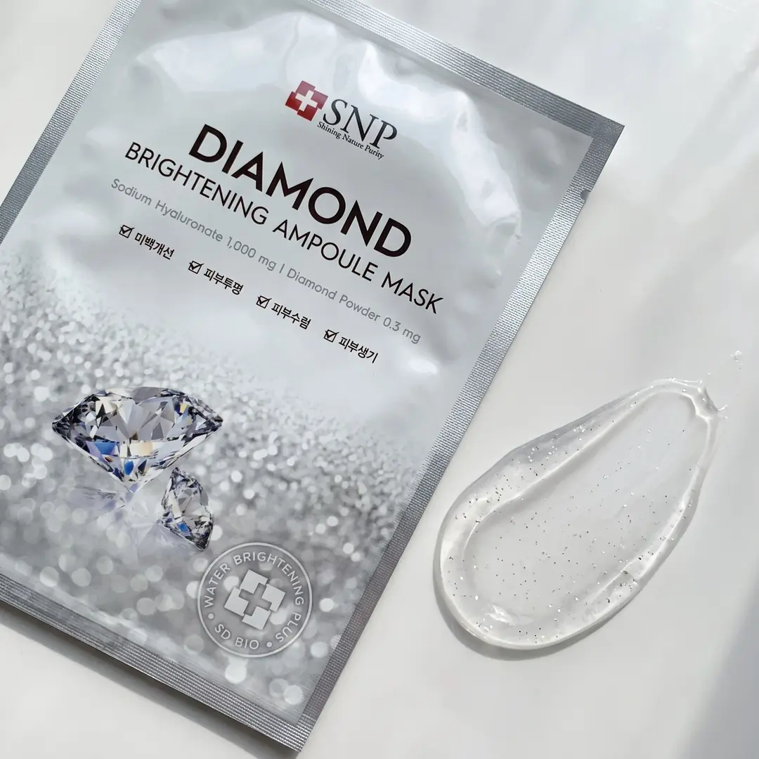 SNP Diamond Water Brightening Ampoule Mask 10 pcs — Bol ampul özü