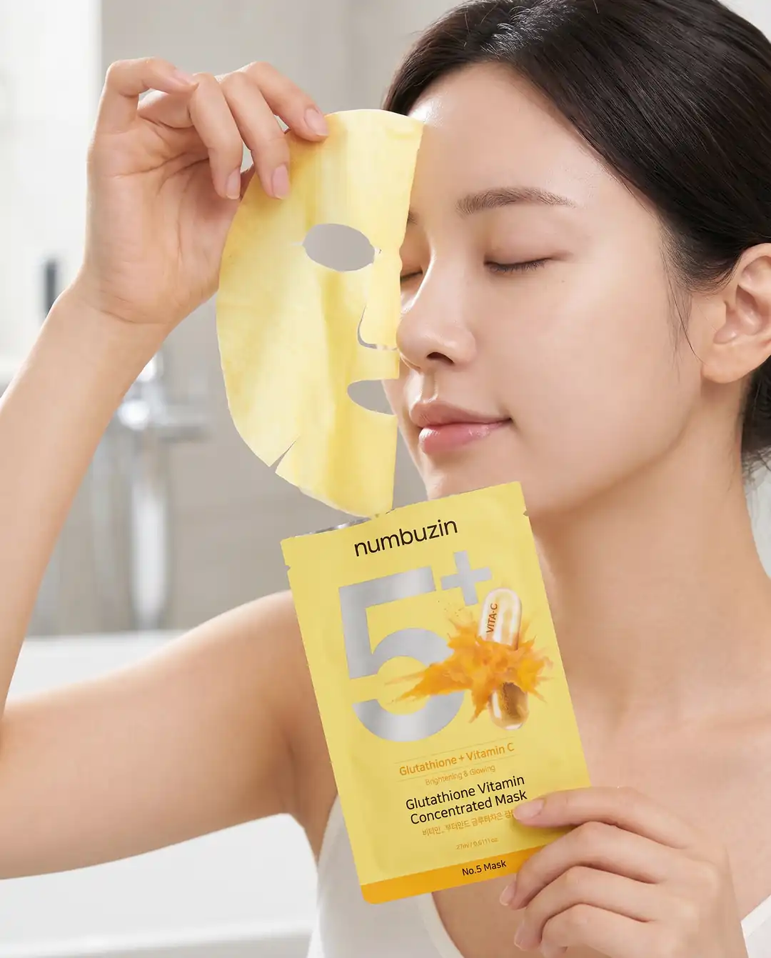 Numbuzin No.5 Glutathione Vitamin Concentrated Mask 5 pcs — Hassas ciltte test edildi