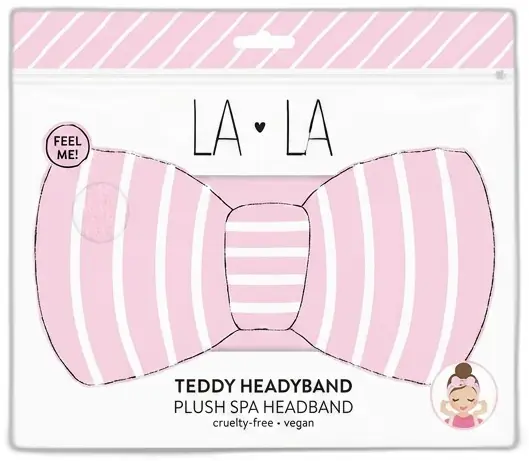 The Creme Shop Original Lala Plush Spa Headband Pink Stripe
