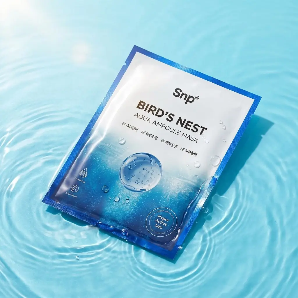 SNP Bird's Nest Aqua Ampoule Mask Ver.7 10 pcs — Derin nem ve canlılık