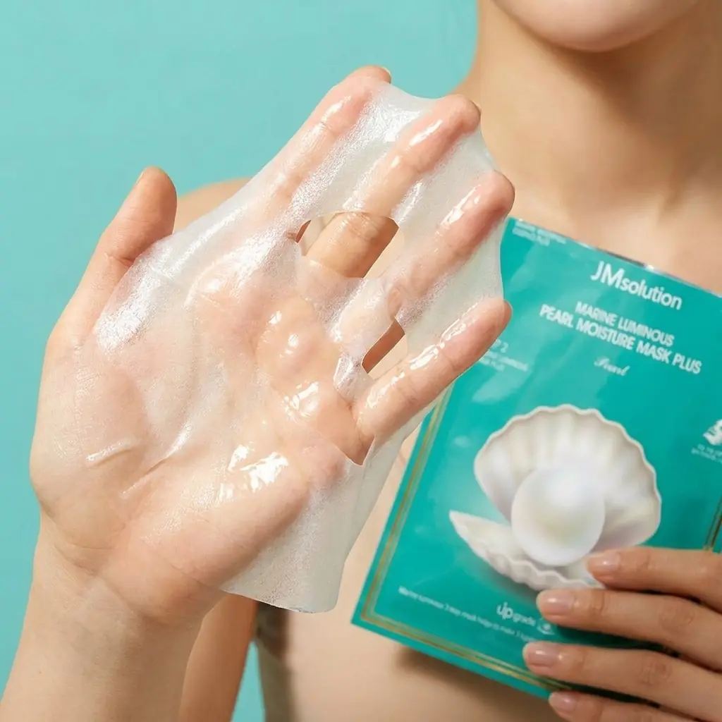 JMSOLUTION Marine Luminous Pearl Deep Moisture Mask 10 pcs — Üç katmanlı nem bariyeri