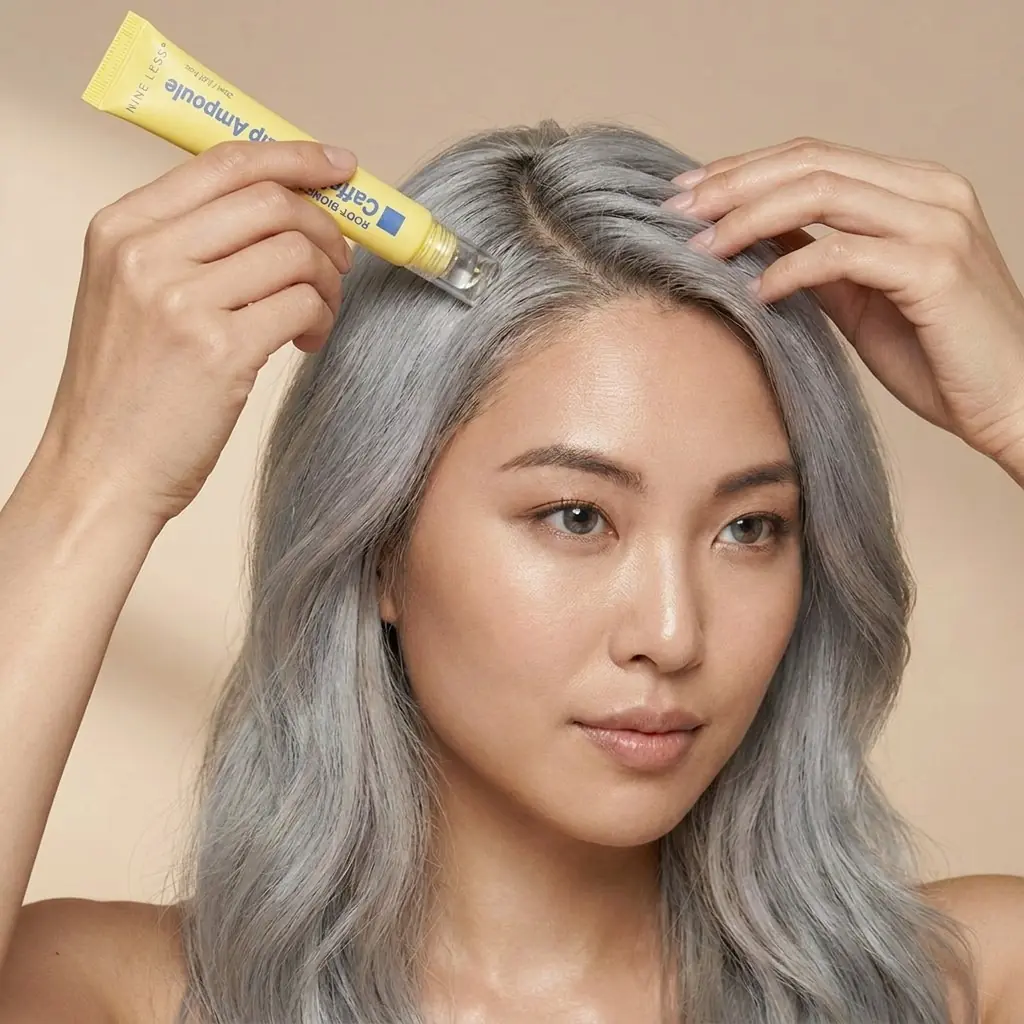 NINE LESS Root Biome Caffeine Scalp Ampoule — Yatıştırıcı ve serin bakım