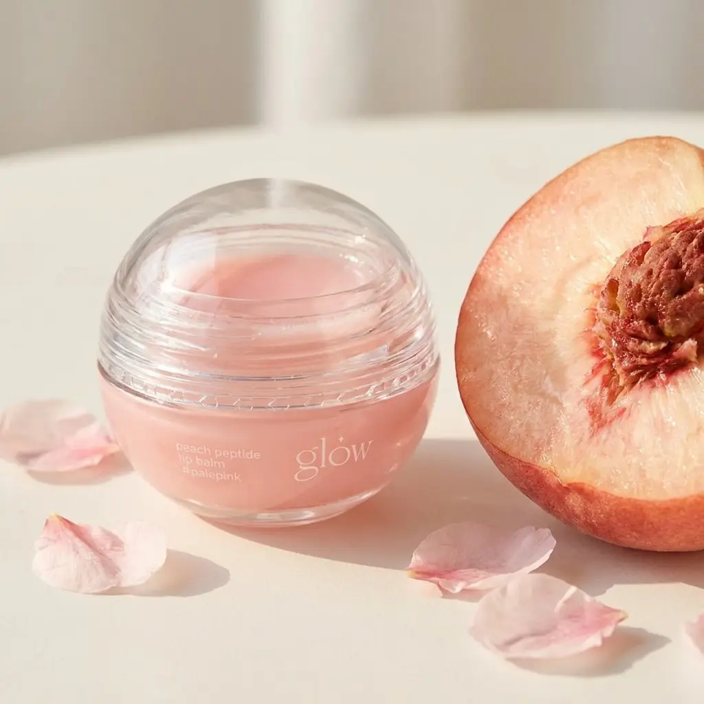 glow Peach Peptide Repair Lip Balm — Şeftali çiçeği ekstresi