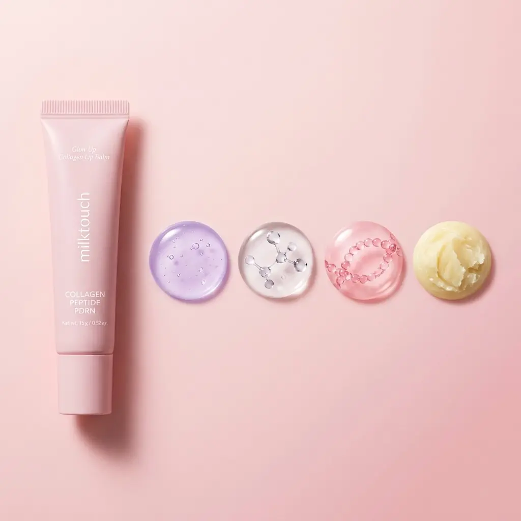 Milk Touch Glow Up Collagen Lip Balm 15g — Vegan kolajen & peptit