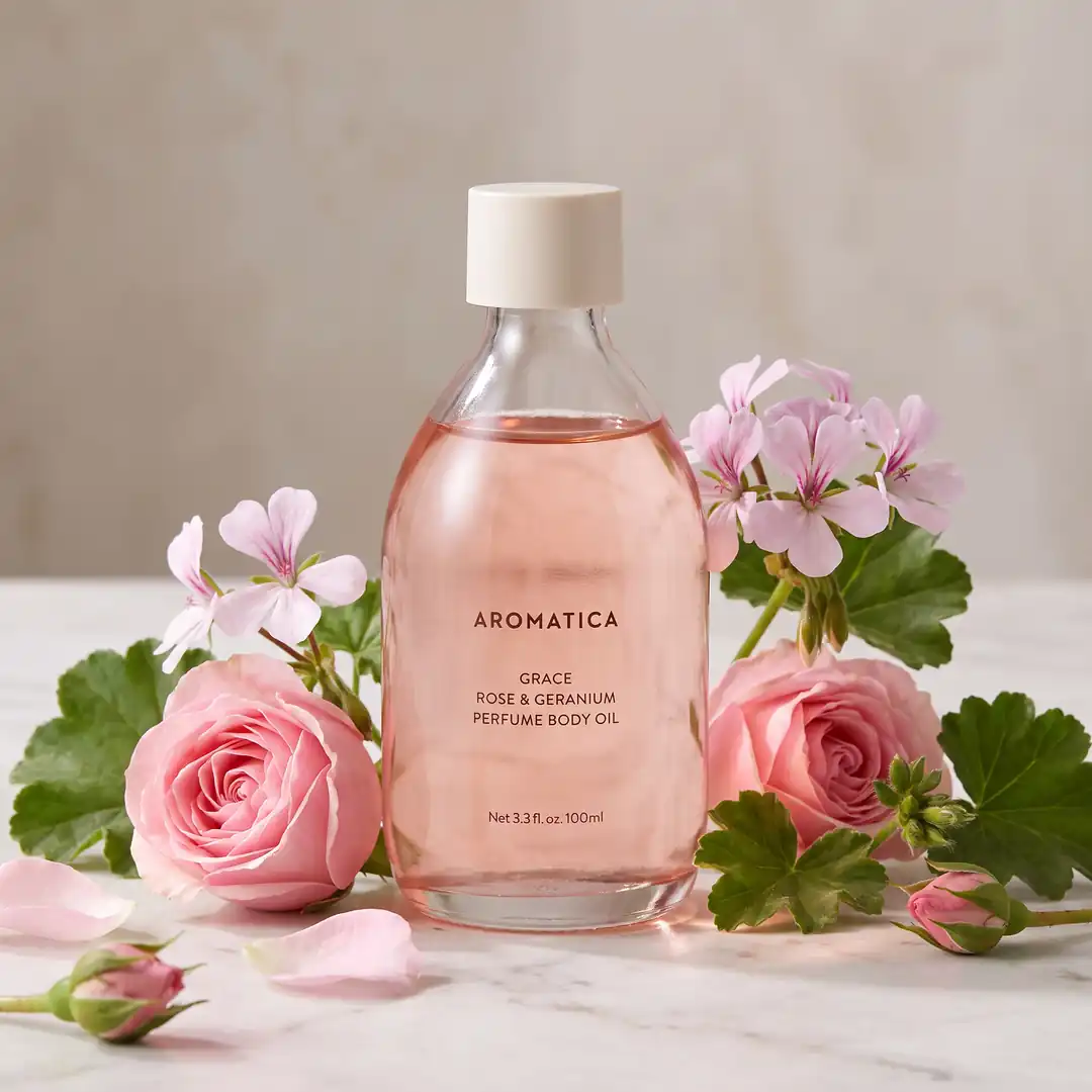 Aromatica Grace Perfume Body Oil Rose & Geranium 100ml — Aromaterapi seviyesinde