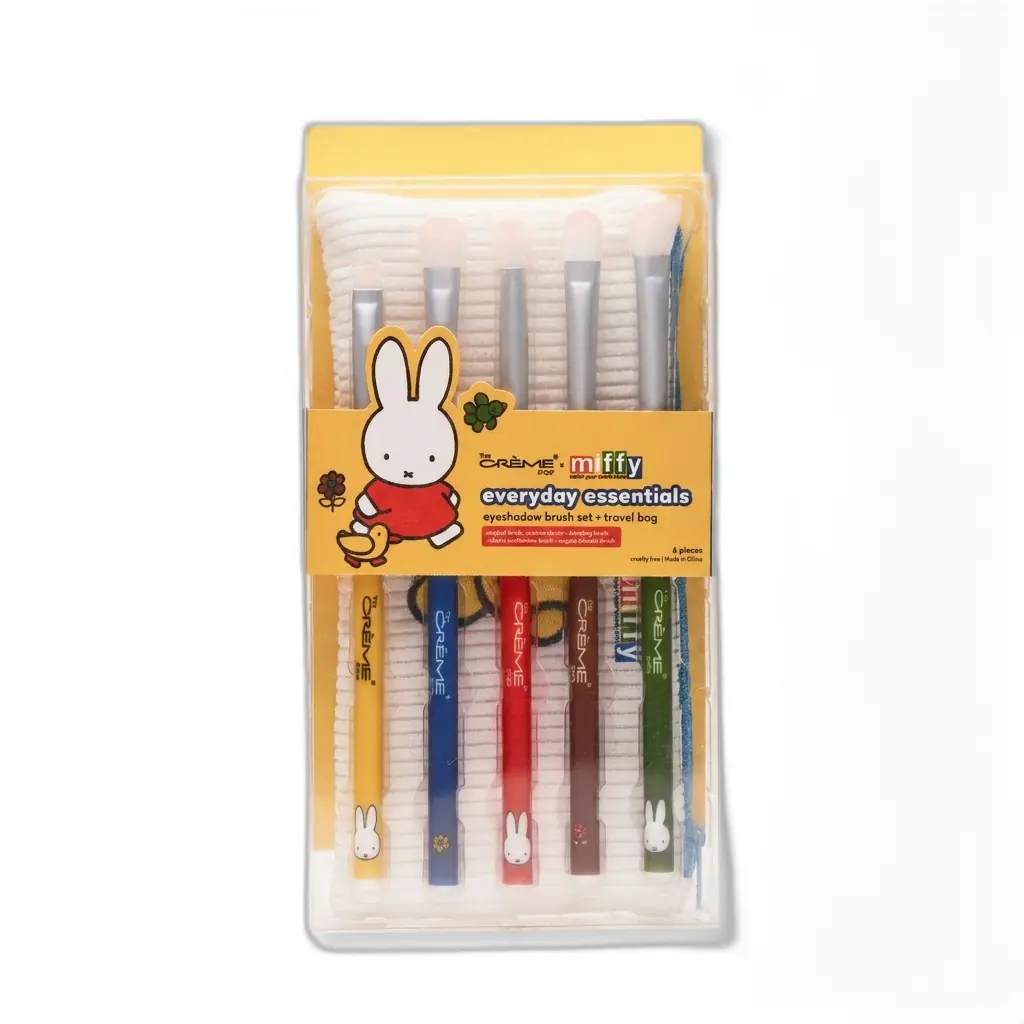 The Creme Shop Miffy Everyday Essentials Eyeshadow Brush Set + Travel Bag