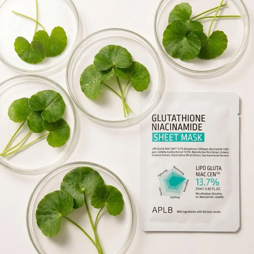 APLB Glutathione Niacinamide Sheet Mask 25ml — Centella ile yatıştırma