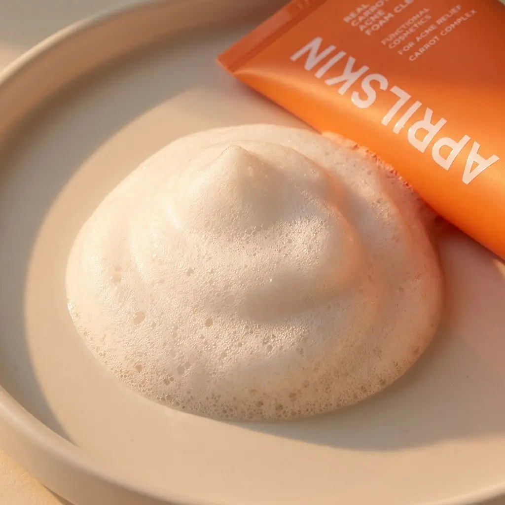 APRIL SKIN Real Carrotene Acne Foam Cleanser 120g — Bol ve Yumuşak Köpük