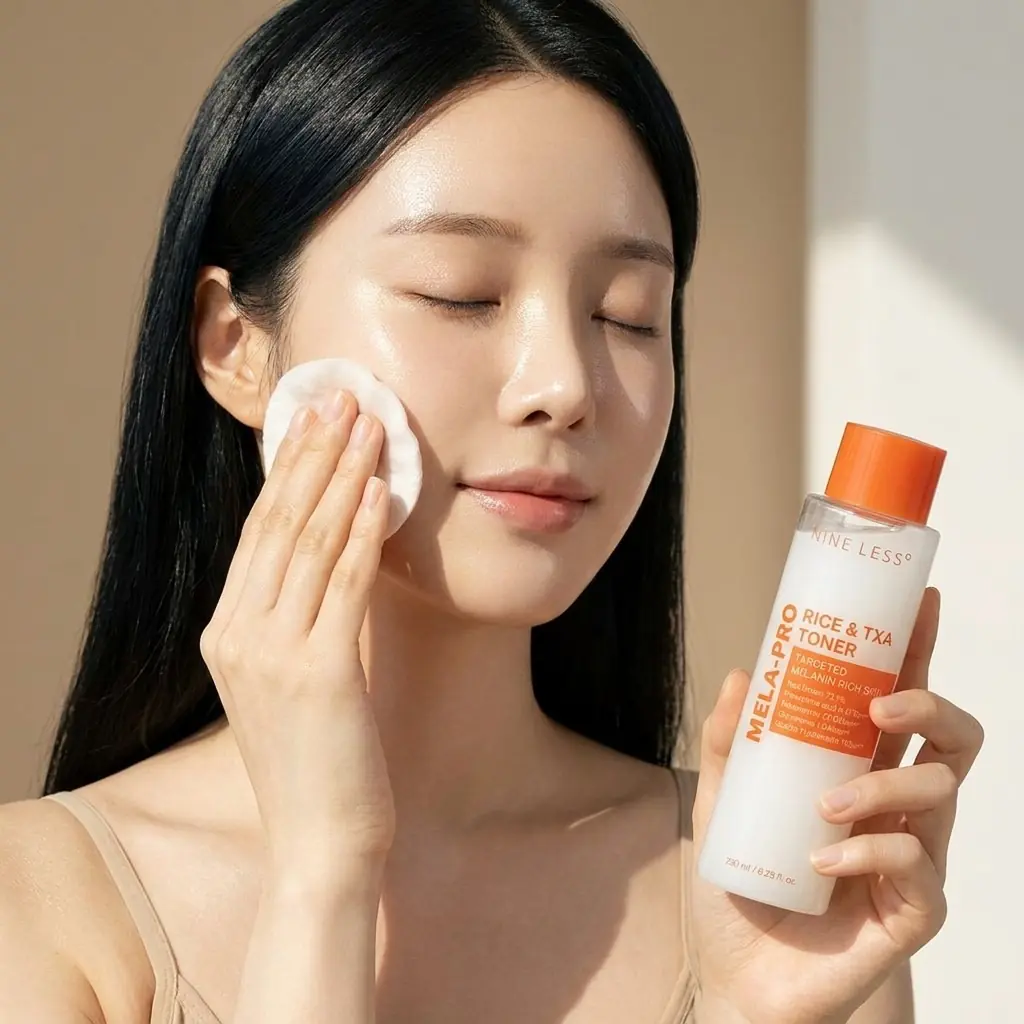 NINE LESS Mela Pro Rice & TXA Toner 200ml — 200ml Günlük Tonik