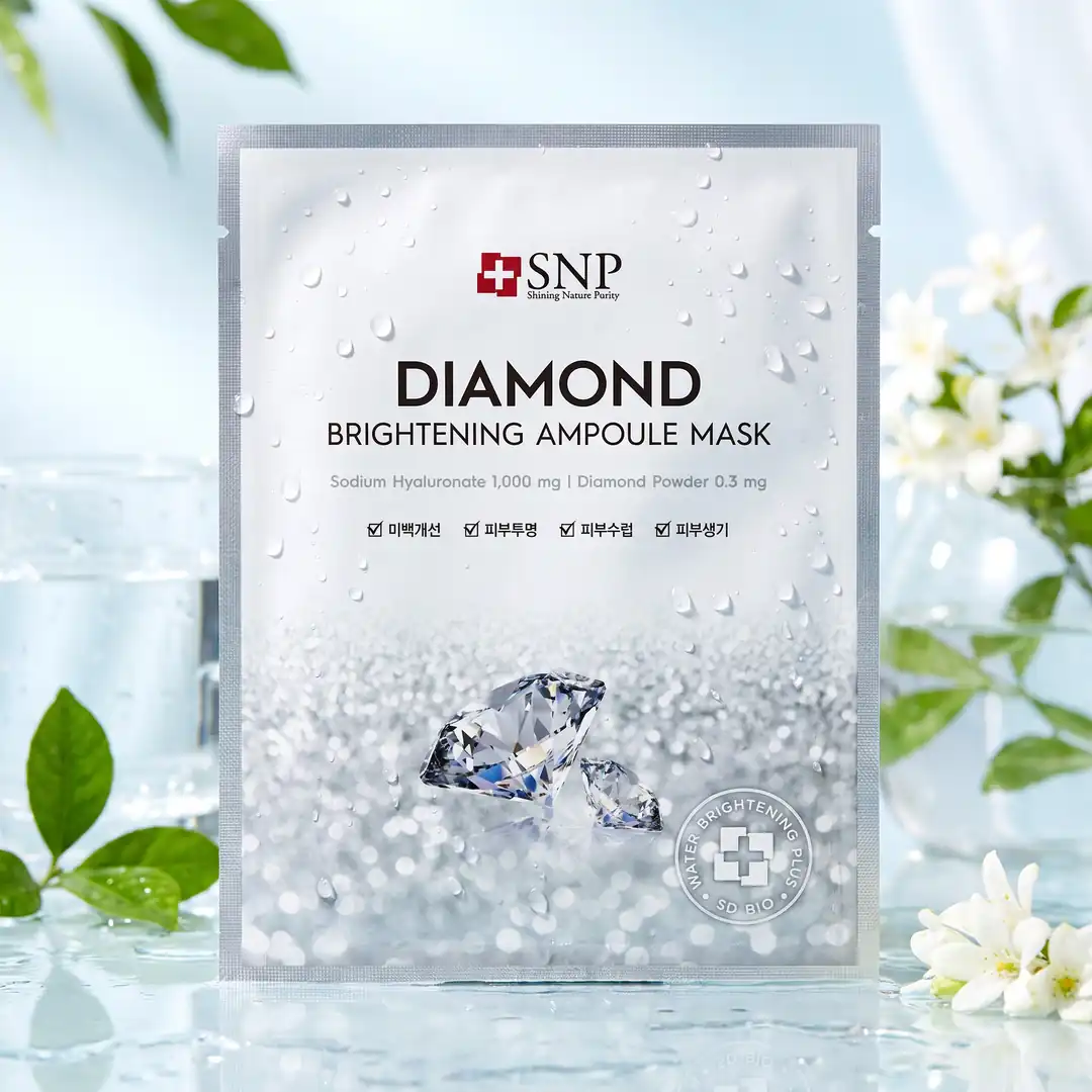 SNP Diamond Water Brightening Ampoule Mask 10 pcs — Antioksidan bakım