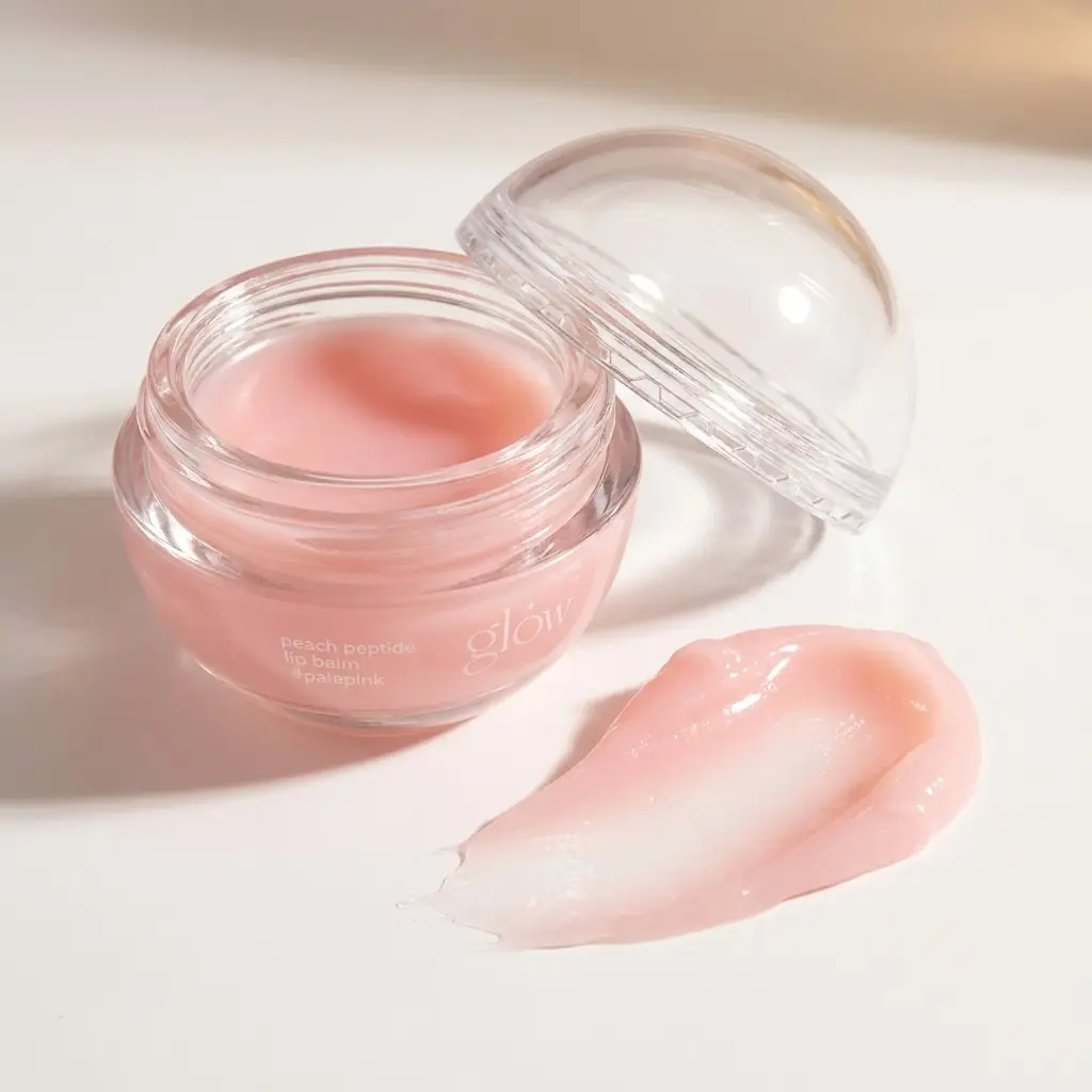 glow Peach Peptide Repair Lip Balm — Yumuşak balm dokusu