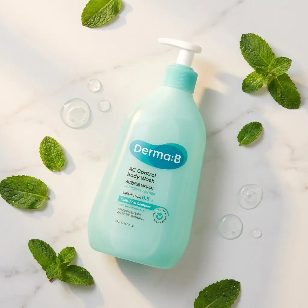 Derma:B Ac Control Body Wash 420ml — İnce kabarık köpük