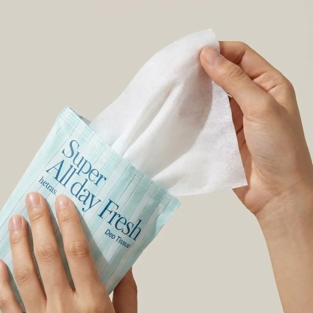 hetras Super All Day Fresh Deo Tissue 15 pcs · Baby Cotton — Çok asitli ferah bakım