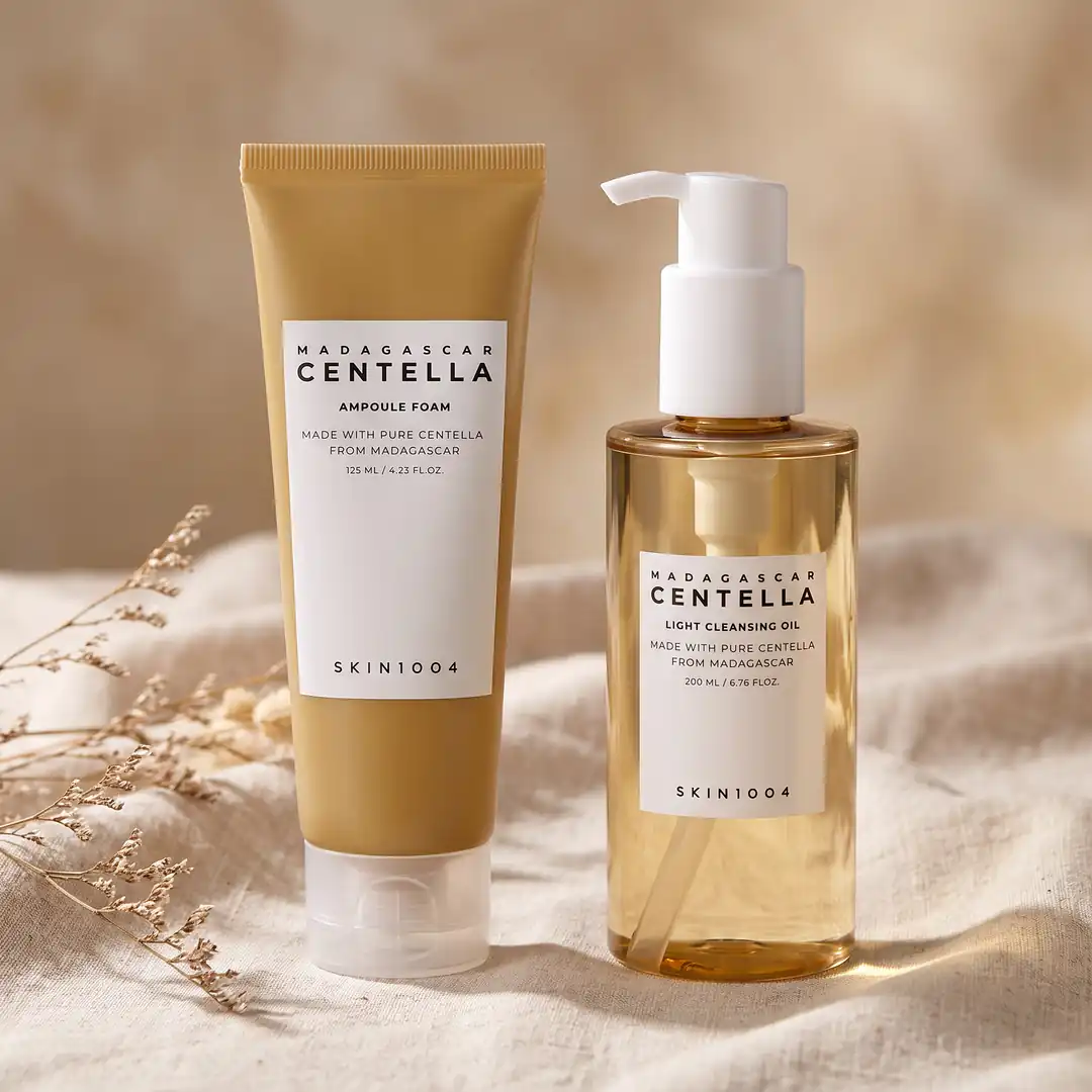 SKIN1004 Madagascar Centella Double Cleansing Duo (Cleansing Oil+Centella Cleansing Foam) — İki adım, tek rutin