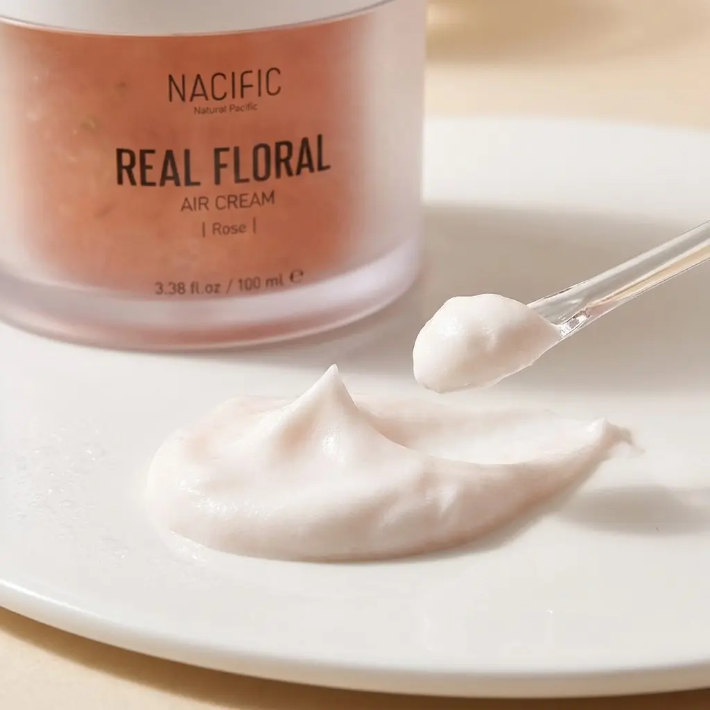 Nacific Real Rose Floral Air Cream — Yağsız Air-Cream Doku
