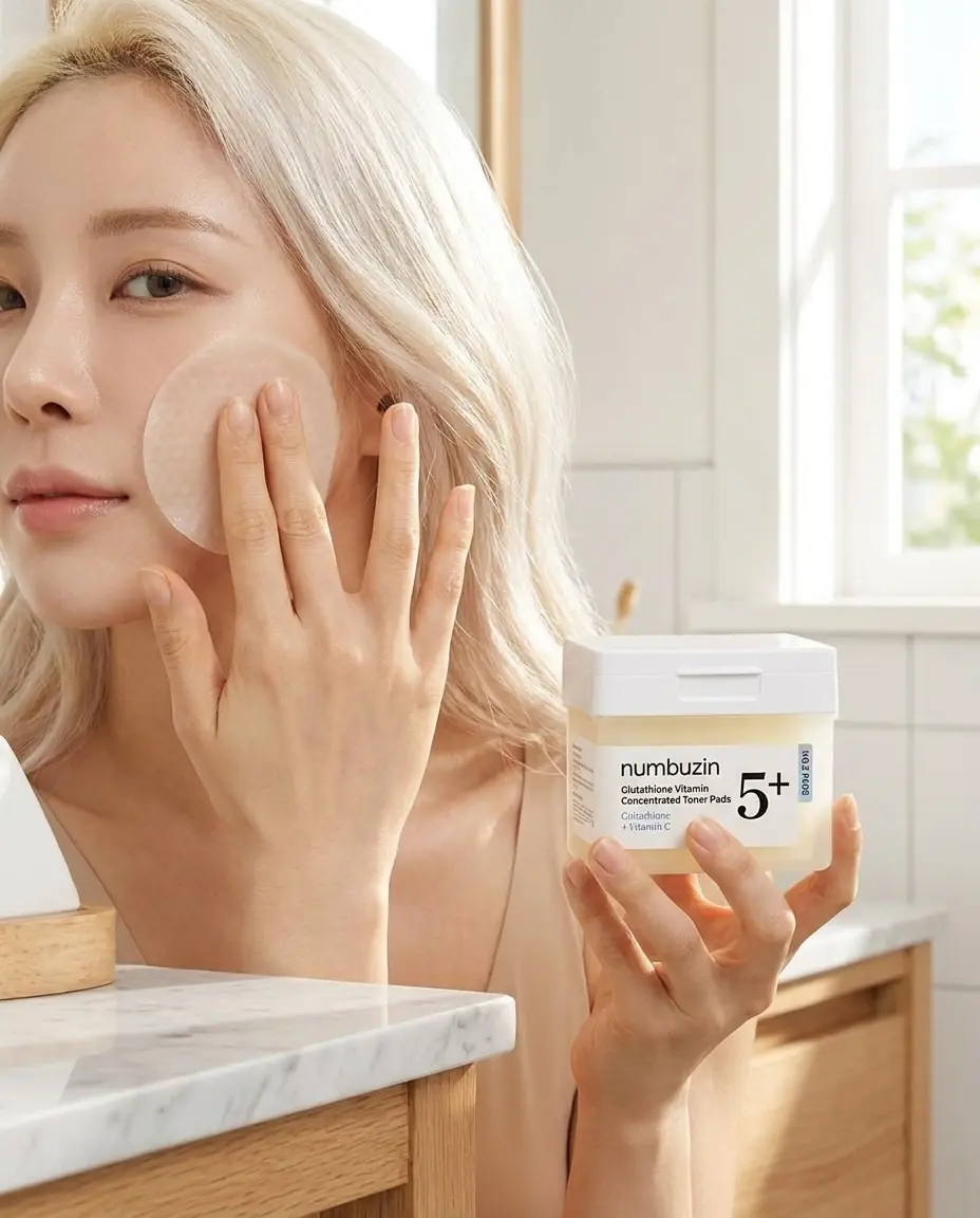 Numbuzin No.5+ Glutathione Vitamin Concentrated Toner Pads 70 pcs — Günlük bakım veya mini maske