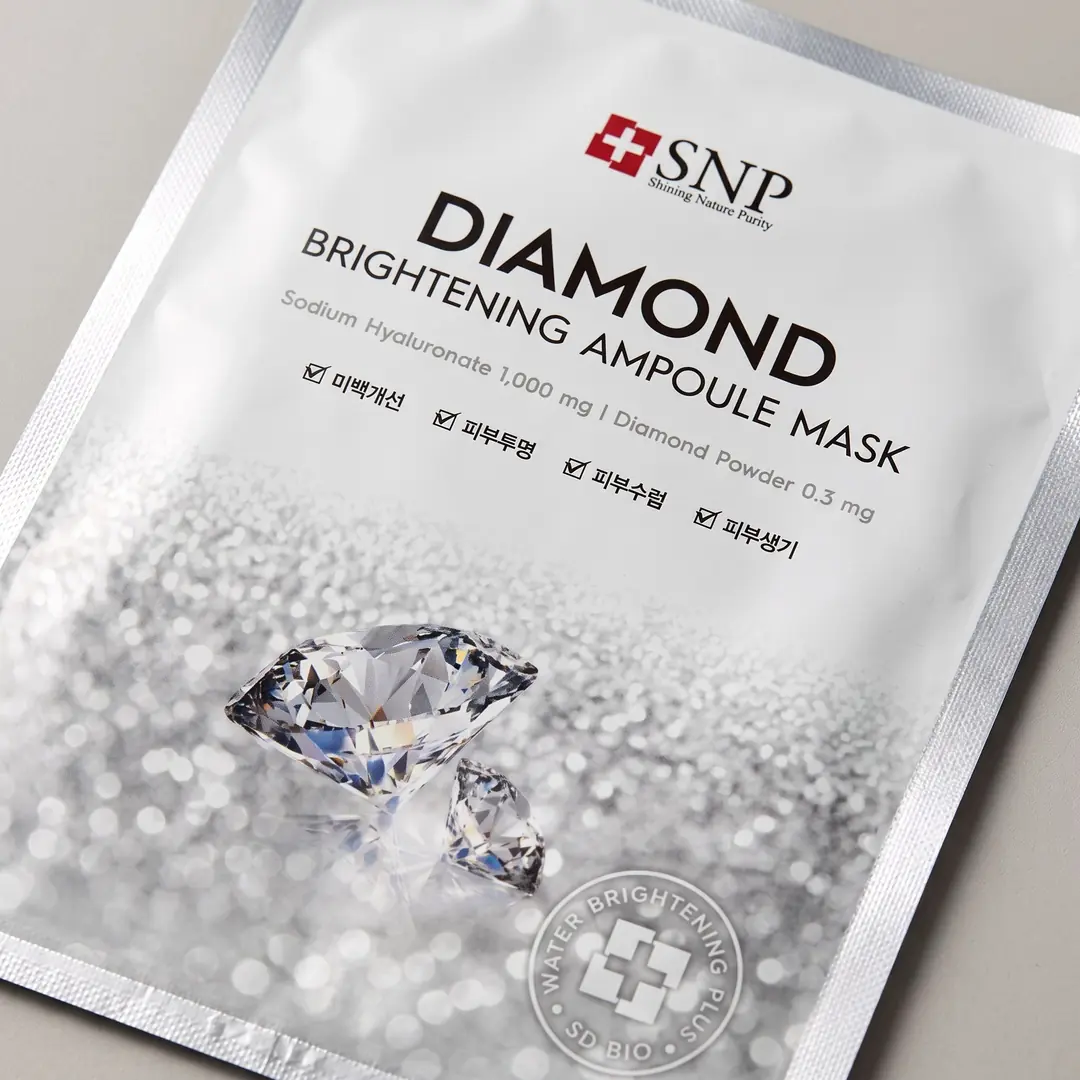 SNP Diamond Water Brightening Ampoule Mask 10 pcs — 1.000 mg Hyaluronik Asit