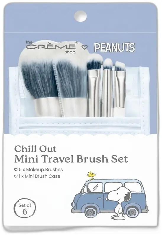 The Creme Shop Peanuts Mini Travel Brush Set Chill Out