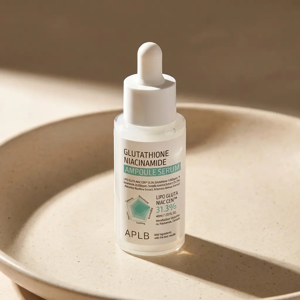 APLB Glutathione Niacinamide Ampoule Serum 40ml — Akışkan, hızla yedirilen ampul serum dokusu