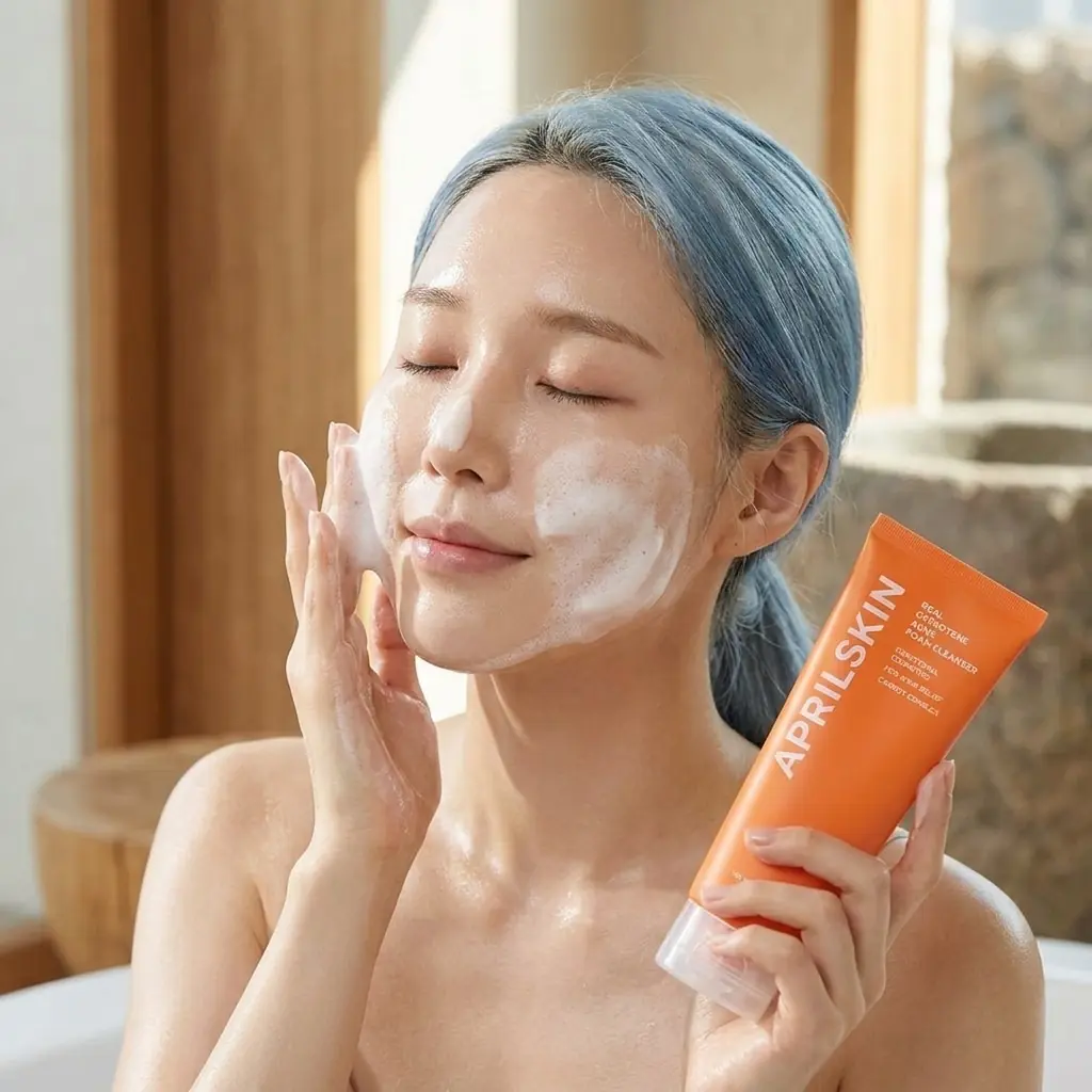 APRIL SKIN Real Carrotene Acne Foam Cleanser 120g — Günlük Arındırma Ritüeli