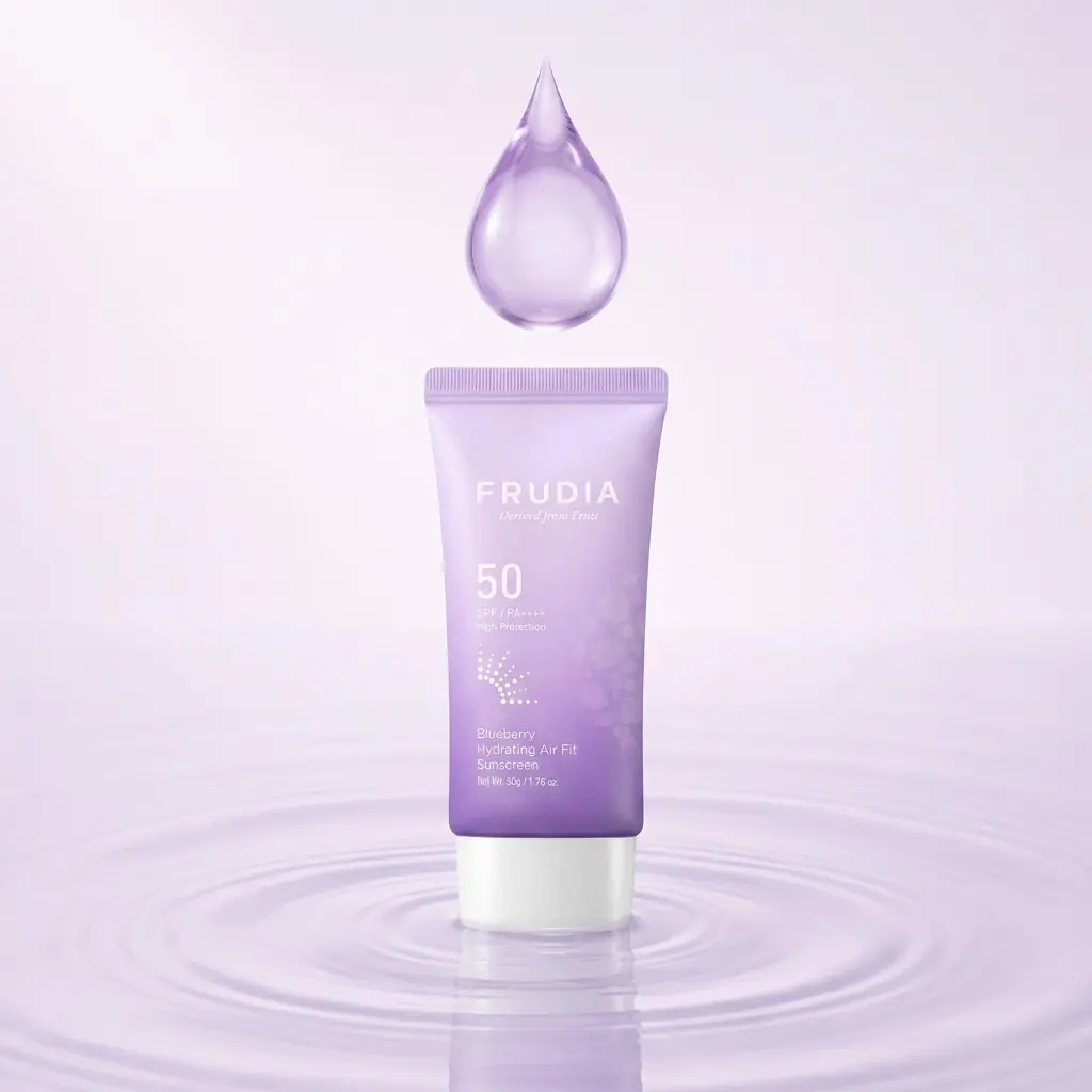 Frudia Blueberry Hydrating Air Fit Sunscreen 50g — Çift kontrollü koruma