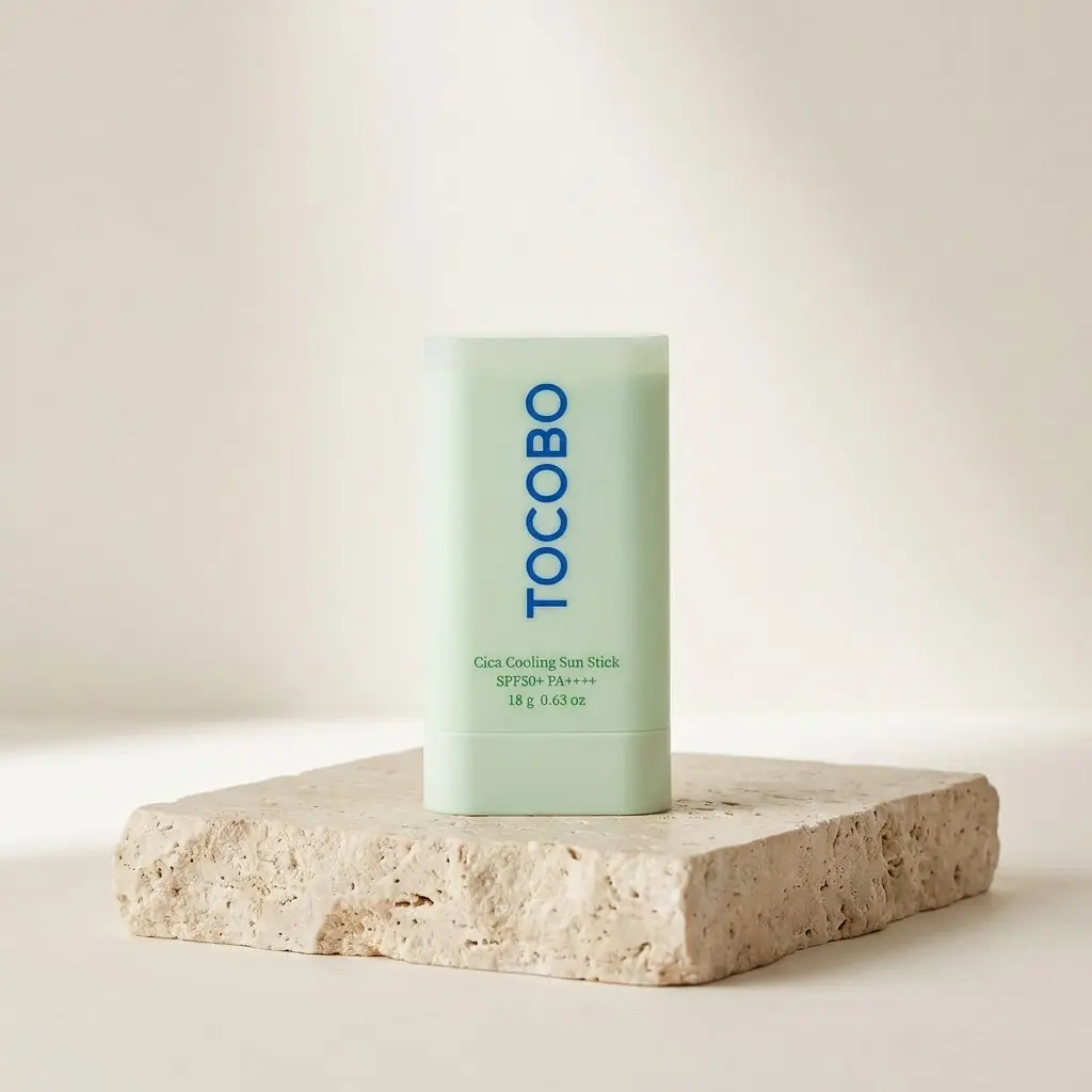 TOCOBO Cica Cooling Sun Stick SPF50+ PA++++ 18g — İnce bir kat, dengeli cilt.