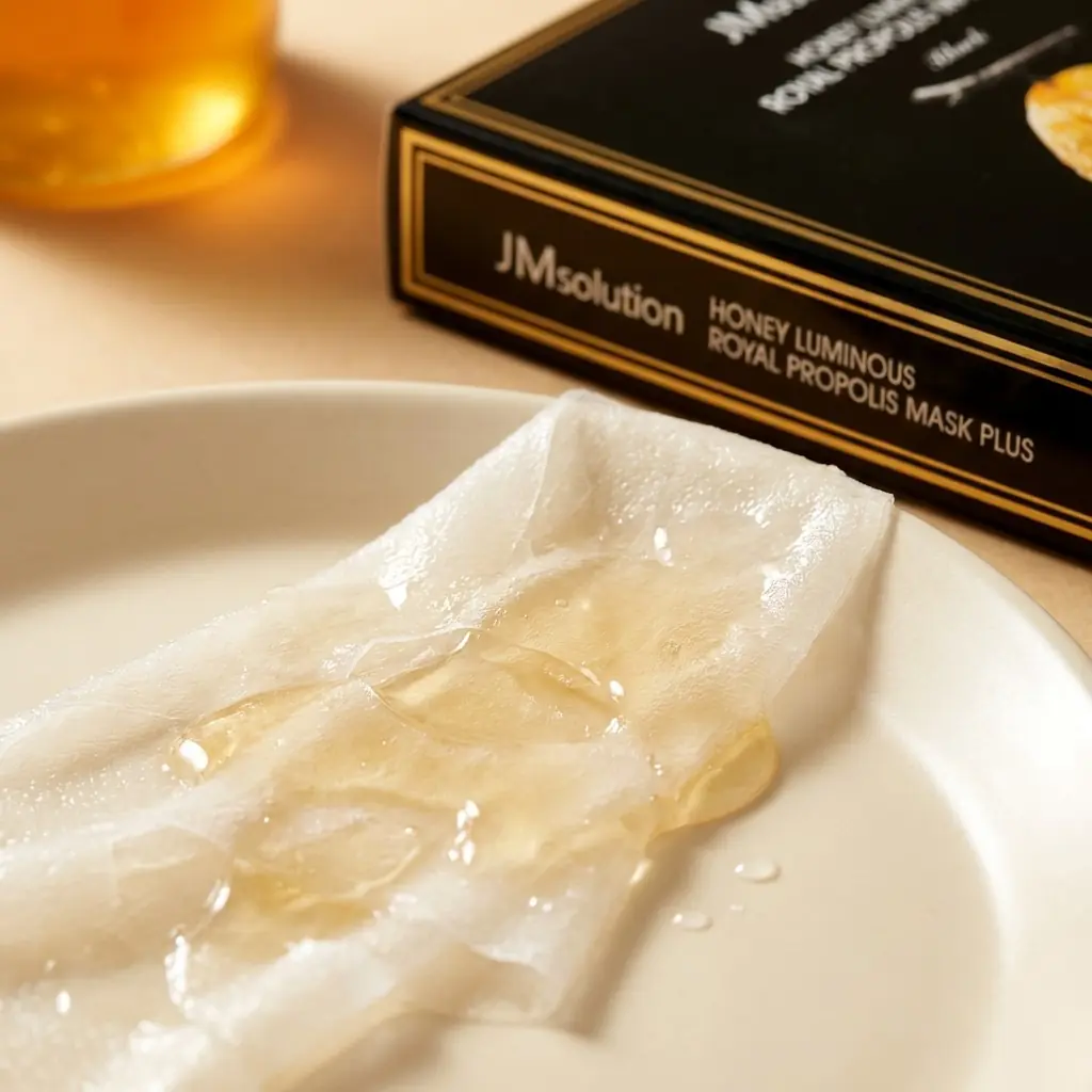JMSOLUTION Honey Royal Propolis Mask 10 pcs — Şeffaf selüloz yaprak