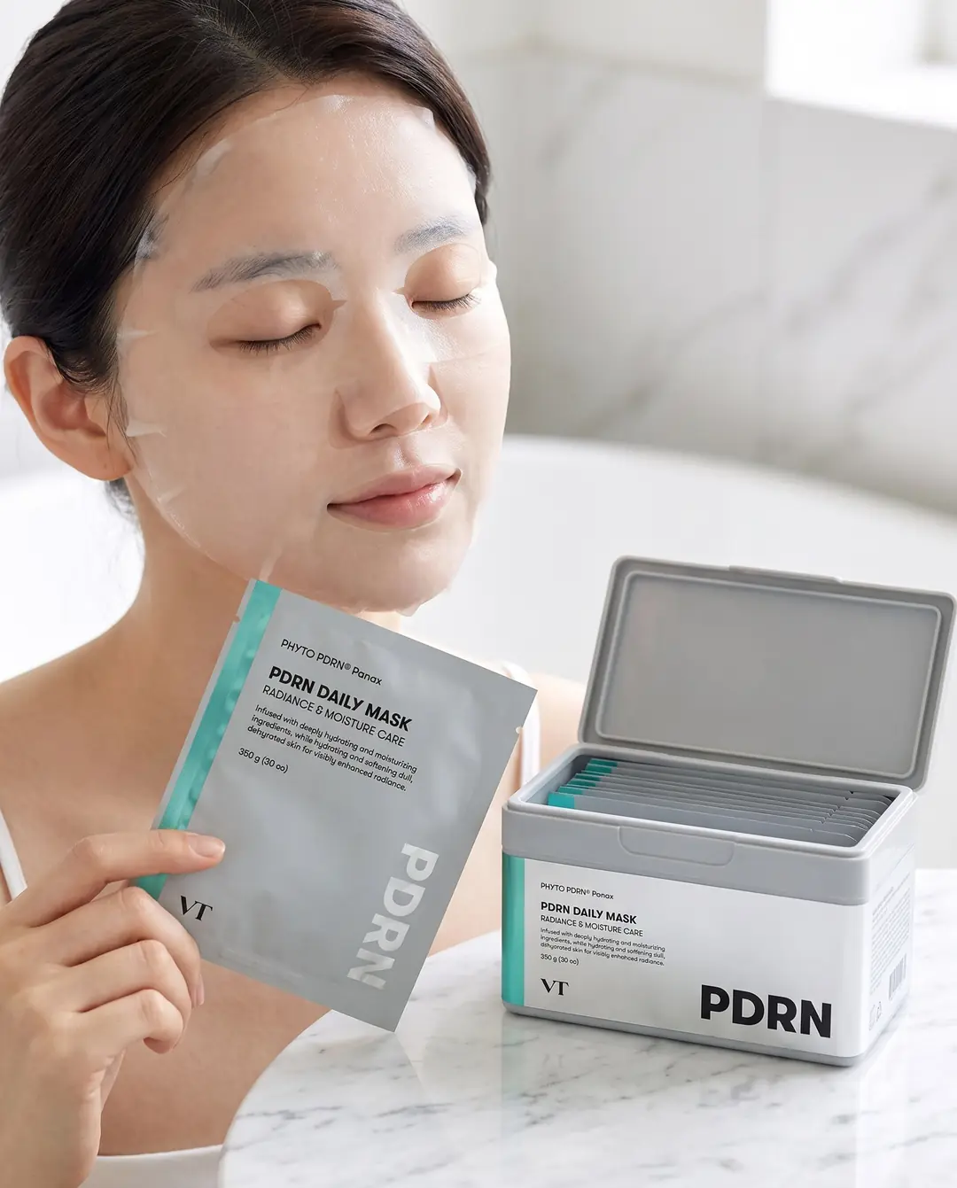 VT COSMETICS (Daiso) PDRN Glow Sheet Mask 1 EA — 10-20 dakikada bakım