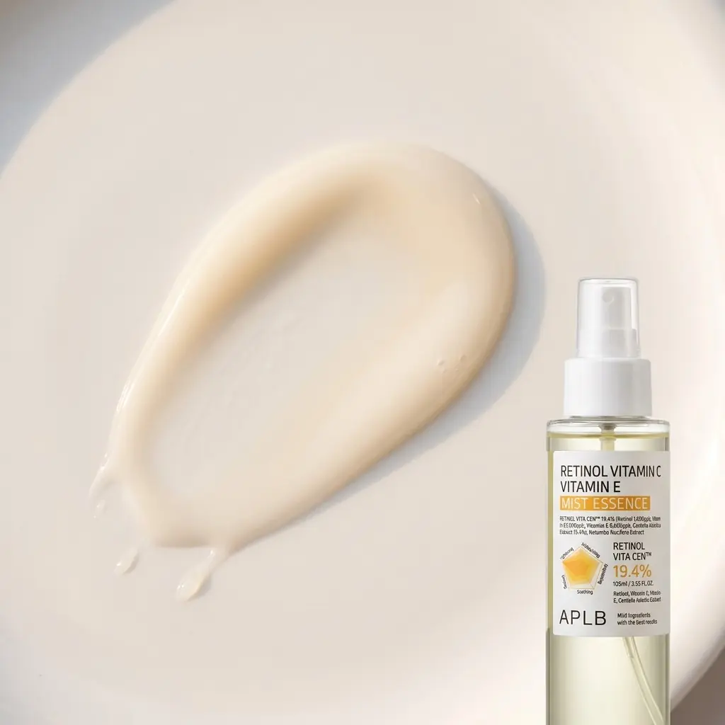 APLB Retinol Vitamin C Vitamin E Mist Essence 105ml — İnce sis dokusu