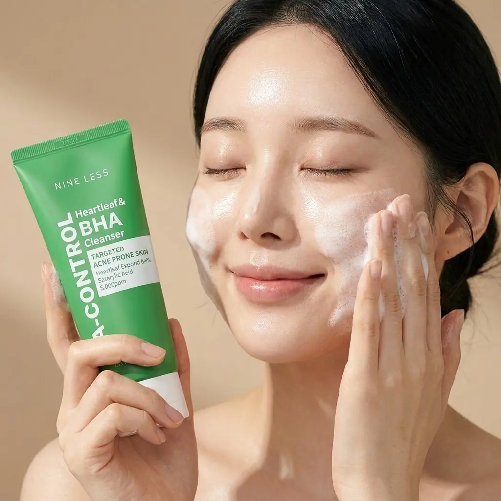 NINE LESS A Control Heartleaf & BHA Cleanser 120ml — Yoğun Ama Nazik Köpük
