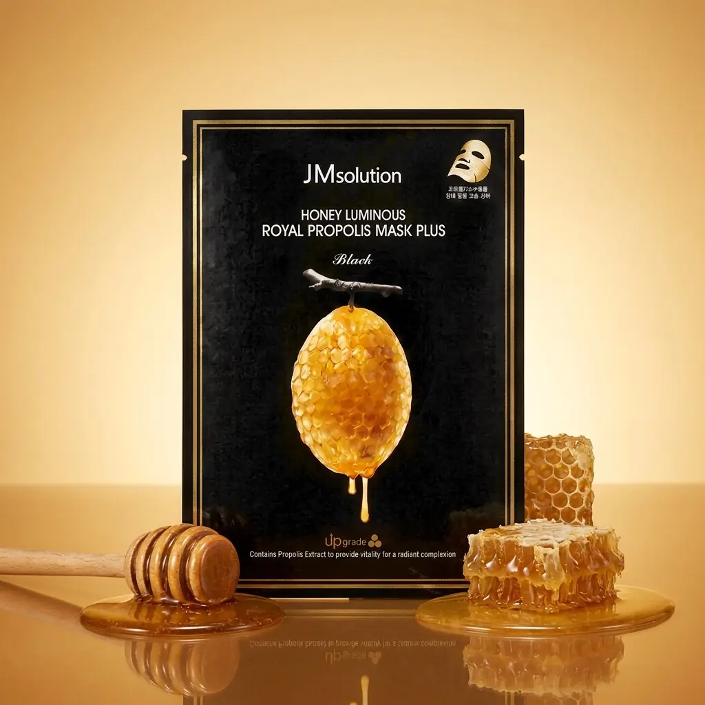 JMSOLUTION Honey Royal Propolis Mask 10 pcs — Donuk cilde canlı görünüm