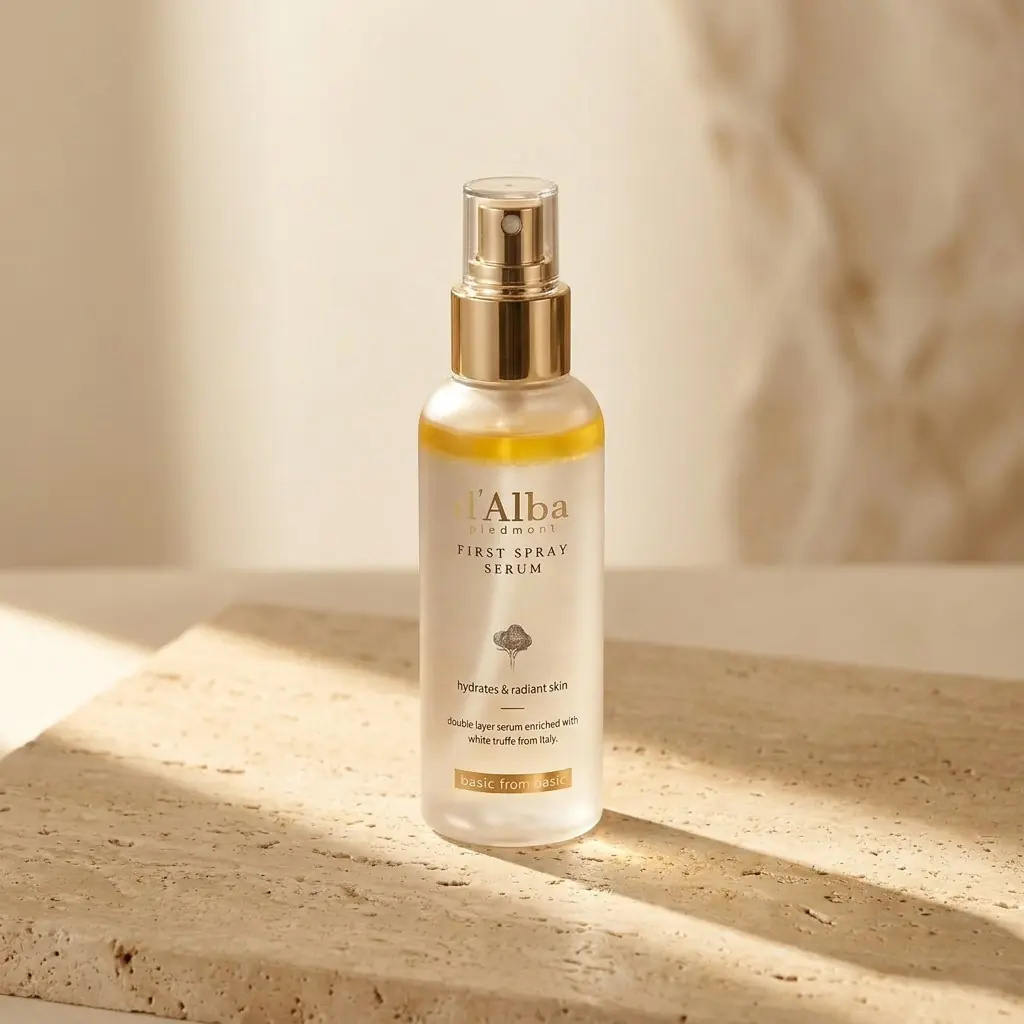 d'Alba White Truffle First Spray Serum 100ml — Çalkalandığında karışan ince-partikül sprey