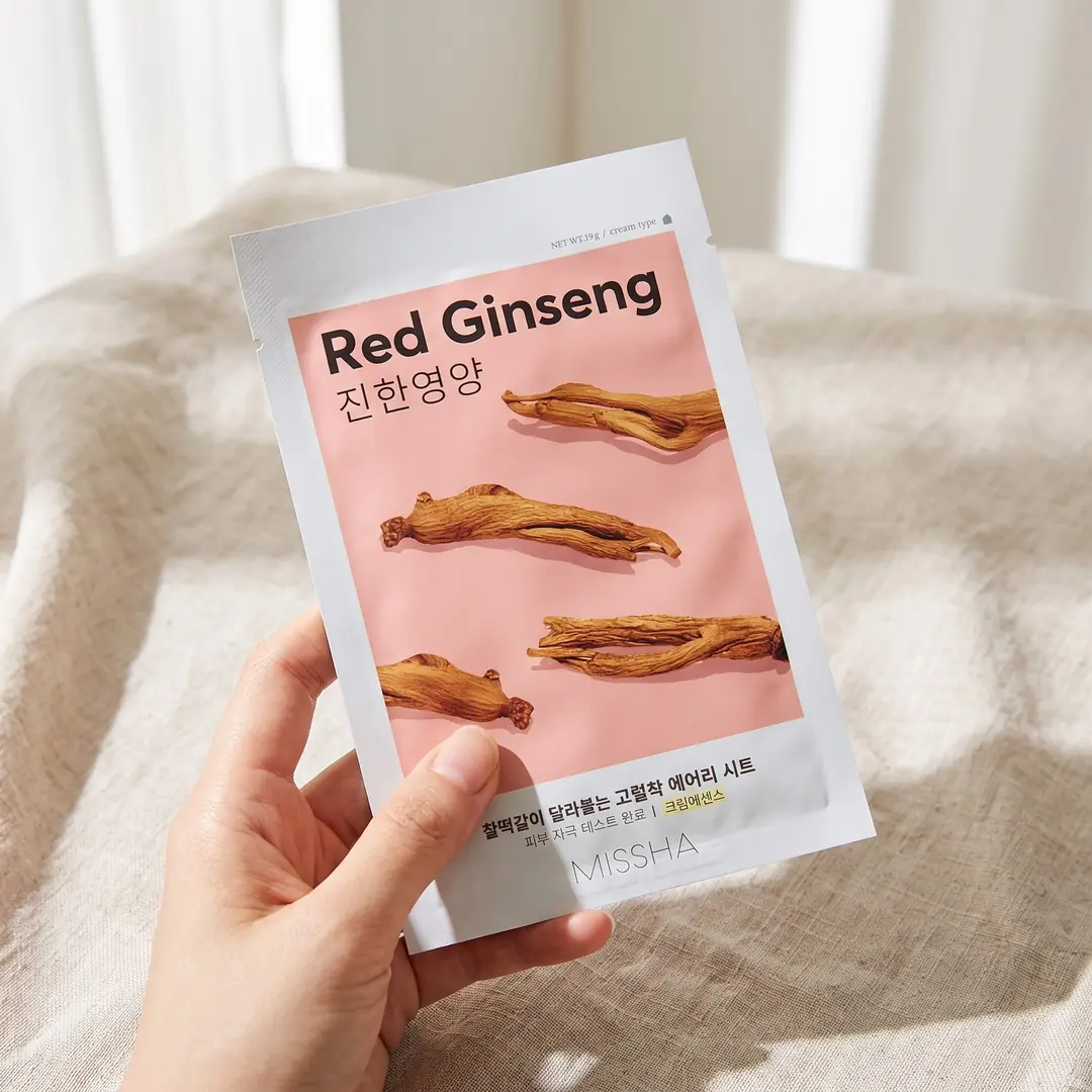 Missha Airy Fit Sheet Mask — Ginseng ve inci özü