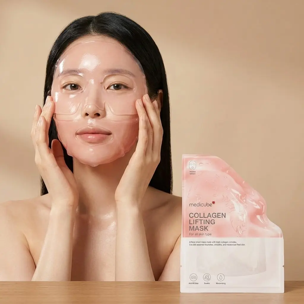 Medicube Collagen Lifting Mask 27g — İki parçalı yerleşim
