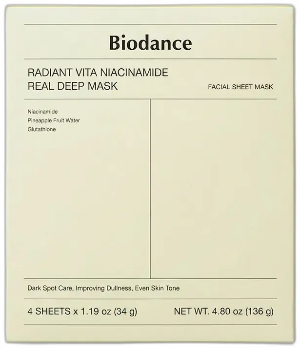 Biodance Radiant Vita Niacinamide Real Deep Mask 34g