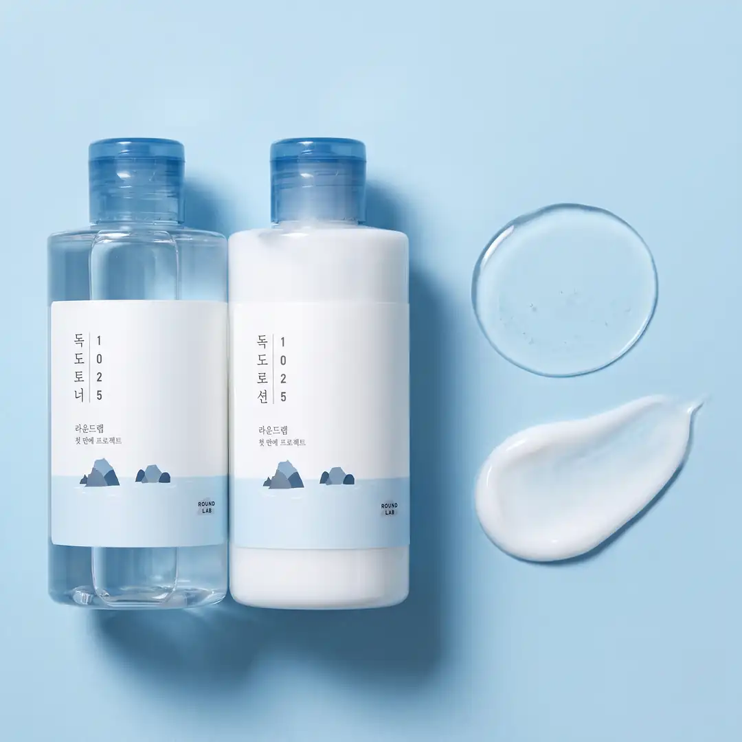 ROUND LAB 1025 Dokdo Toner 200ml + Lotion 200ml Set — Su Gibi Hafif Doku