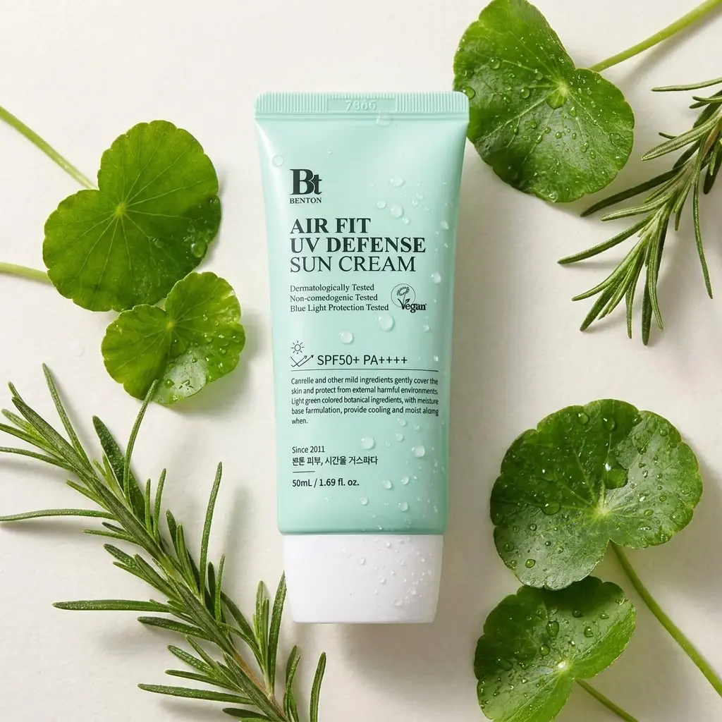 BENTON Air Fit UV Defense Sun Cream — Biberiye esansiyel yağ bazı