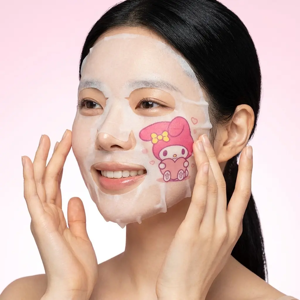 The Creme Shop Sanrio My Melody Printed Essence Sheet Mask — Yeşil çay, çay ağacı