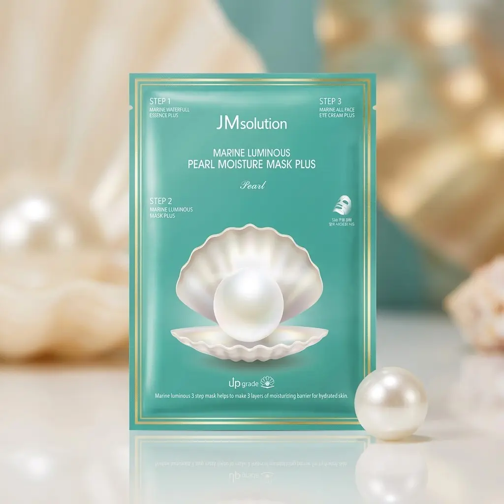 JMSOLUTION Marine Luminous Pearl Deep Moisture Mask 10 pcs — Yüksek tutunmalı yaprak