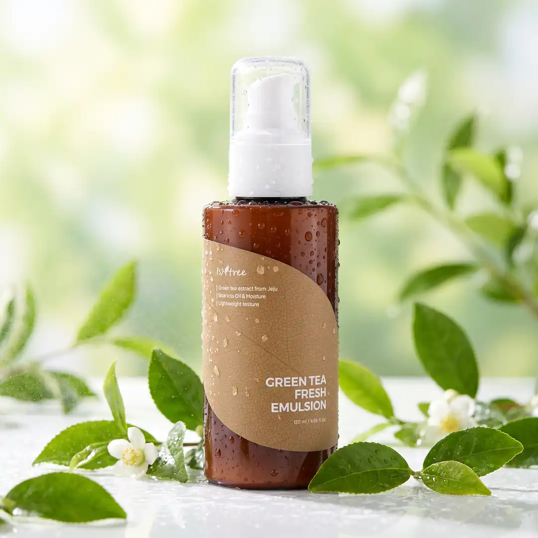 ISNTREE Green Tea Fresh Emulsion 120ml — Dört çeşit hyaluronik asit