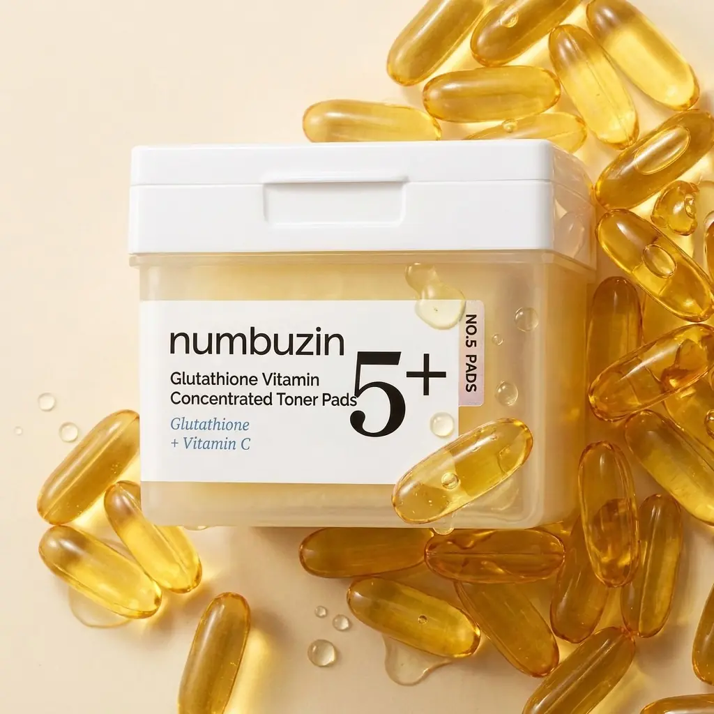 Numbuzin No.5+ Glutathione Vitamin Concentrated Toner Pads 70 pcs — Konsantre aktif üçlüsü