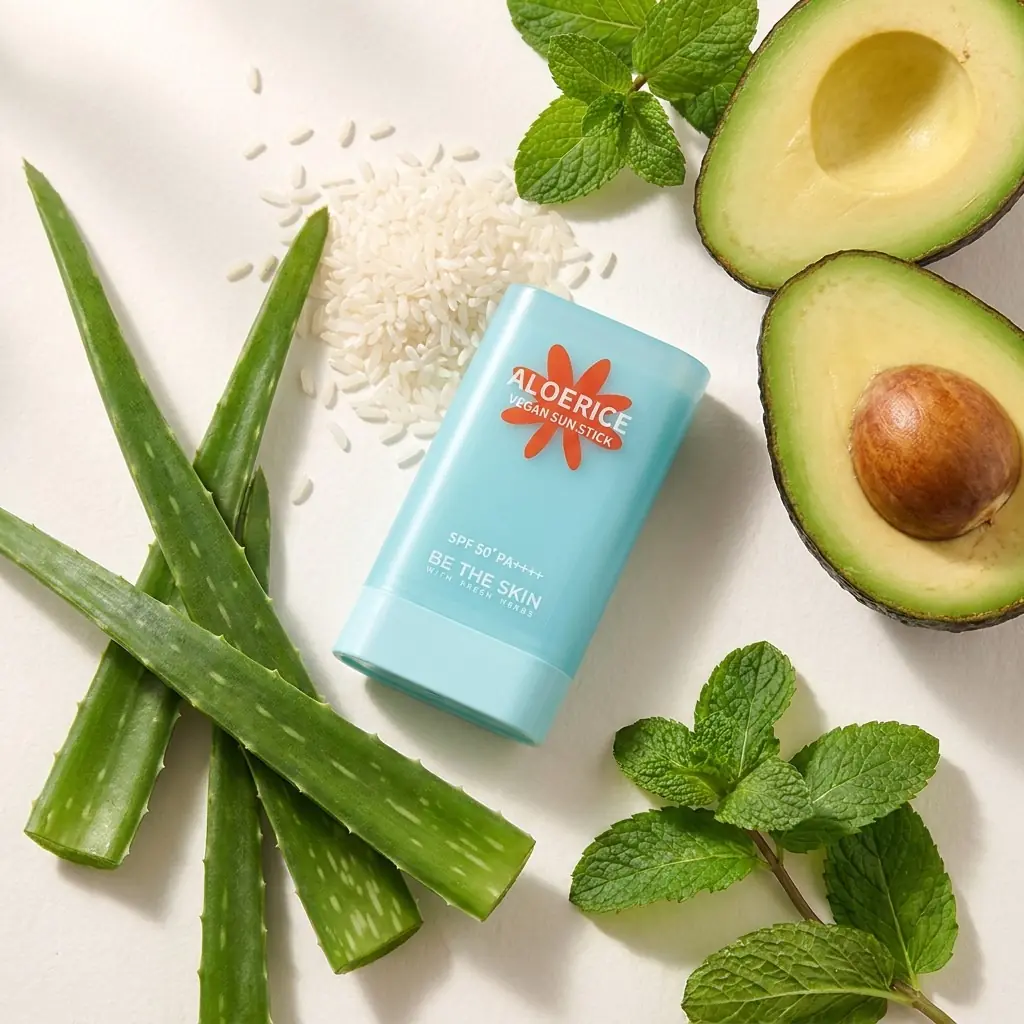 Be The Skin AloeRice Vegan Sun Stick 19g — Taze bitki bazlı içerik