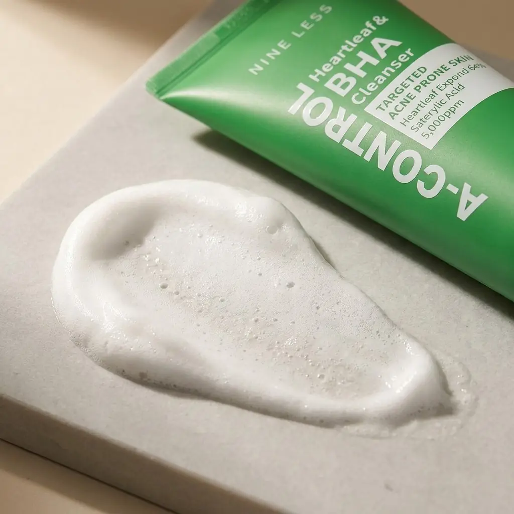 NINE LESS A Control Heartleaf & BHA Cleanser 120ml — Sorunlu Cilde Nazik Temizlik